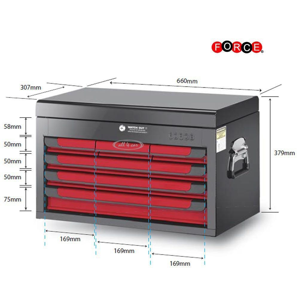 Glory red & black 6 drawer top chest with 227pc tools (S&M)
