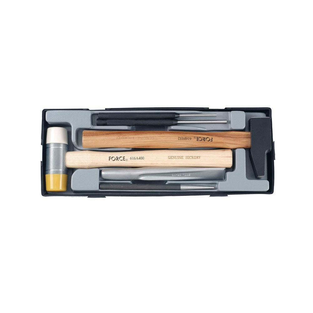 Hamer & beitelset 6 delig