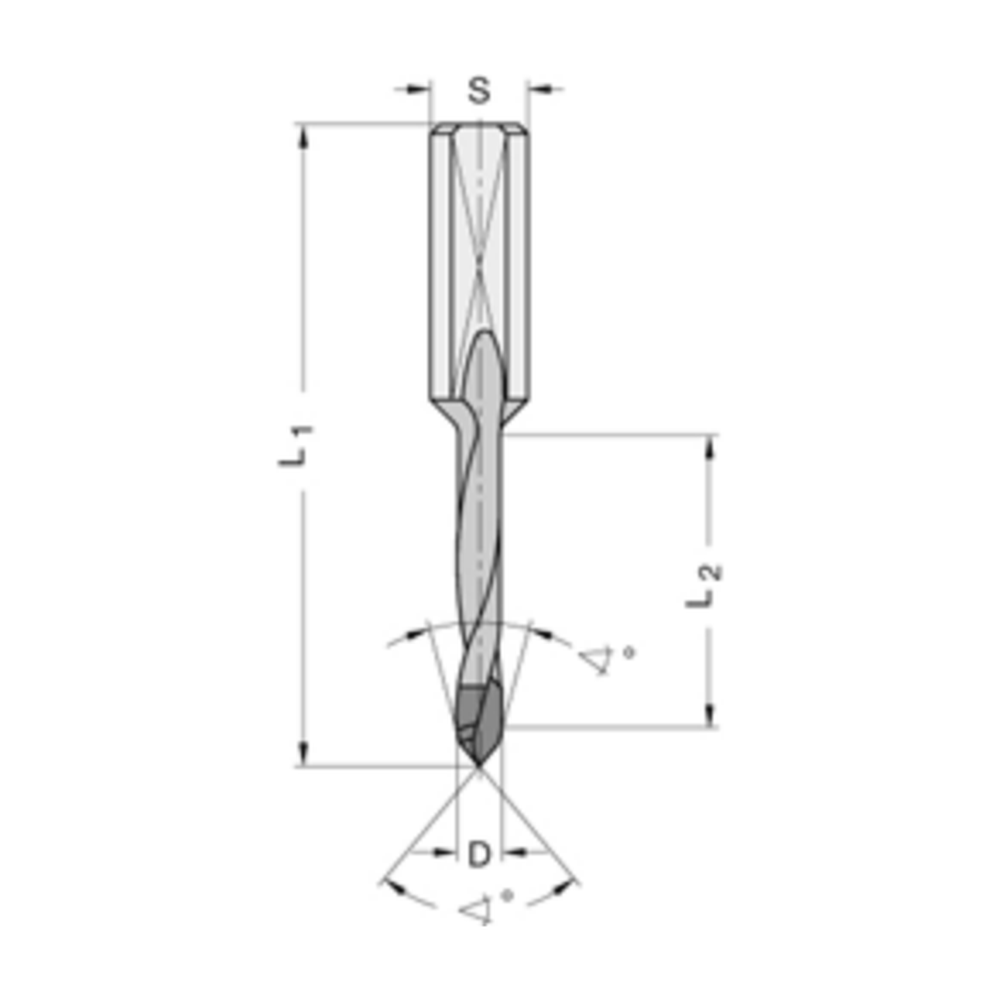 ISODUR Drevelboren HW Schacht 10 mm, met dubbele fase, voor doorboren