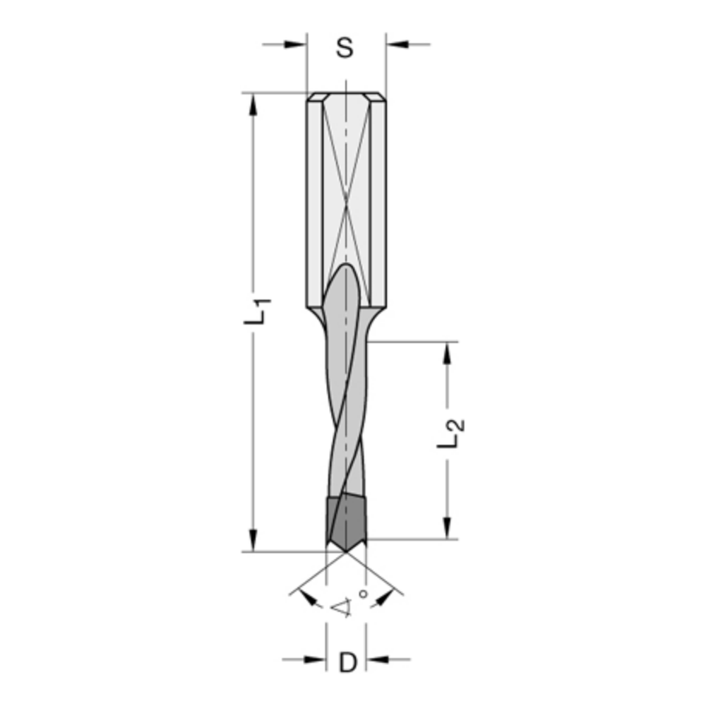 ISODUR Drevelboren HW Schacht 10 mm, met spiraalgeleiding