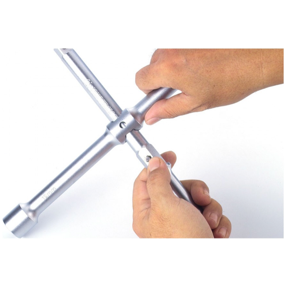 Kruis wielsleutel 17mm - 19mm - 13/16'' - 1/2'' vierkant.