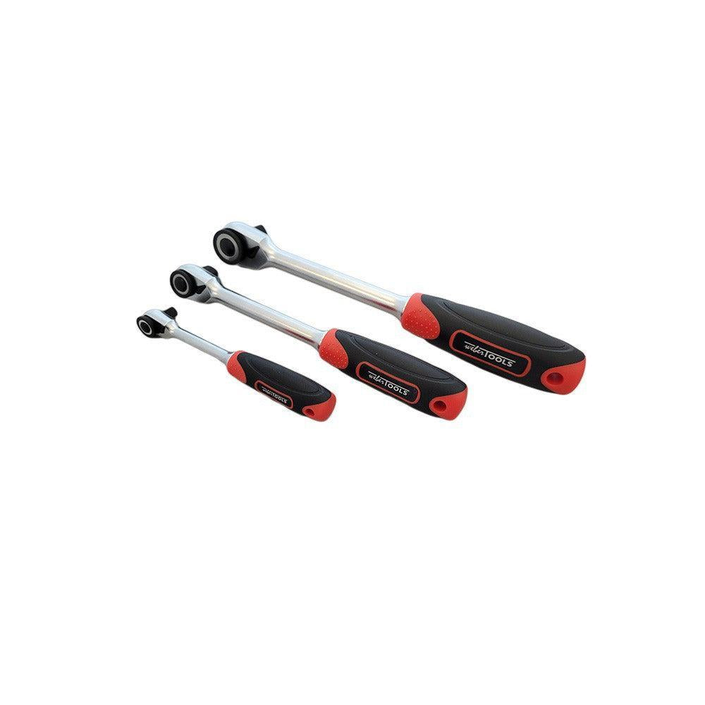 Omkeerbare ratel set voor smalle ruimtes, 1/4, 3/8 & 1/2"