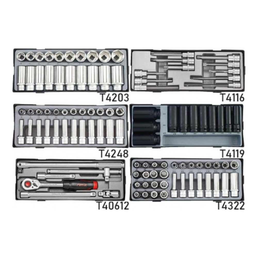 Red 8-drawer jumbo trolley with 437pcs tools