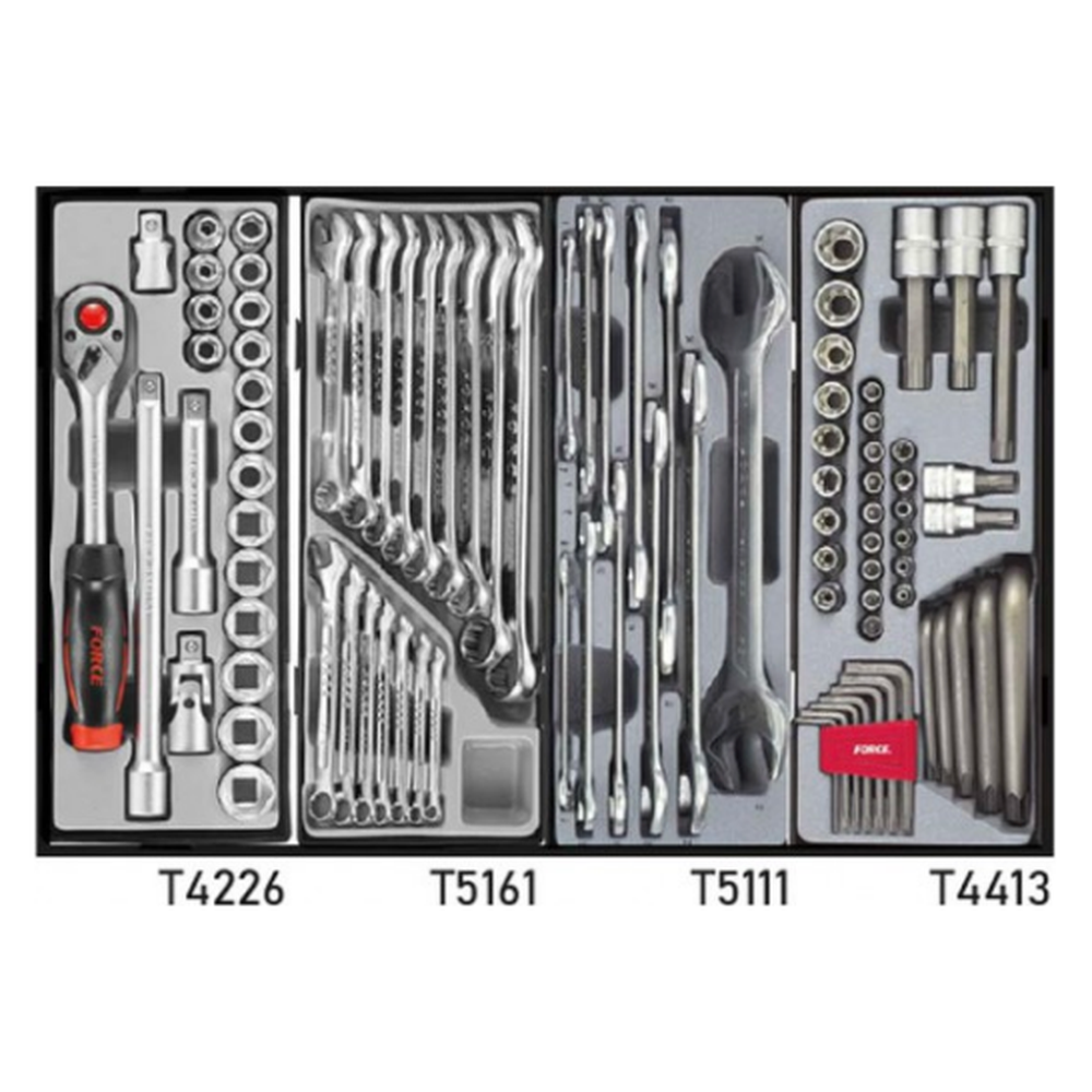 Red 8-drawer trolley with 219pc tools