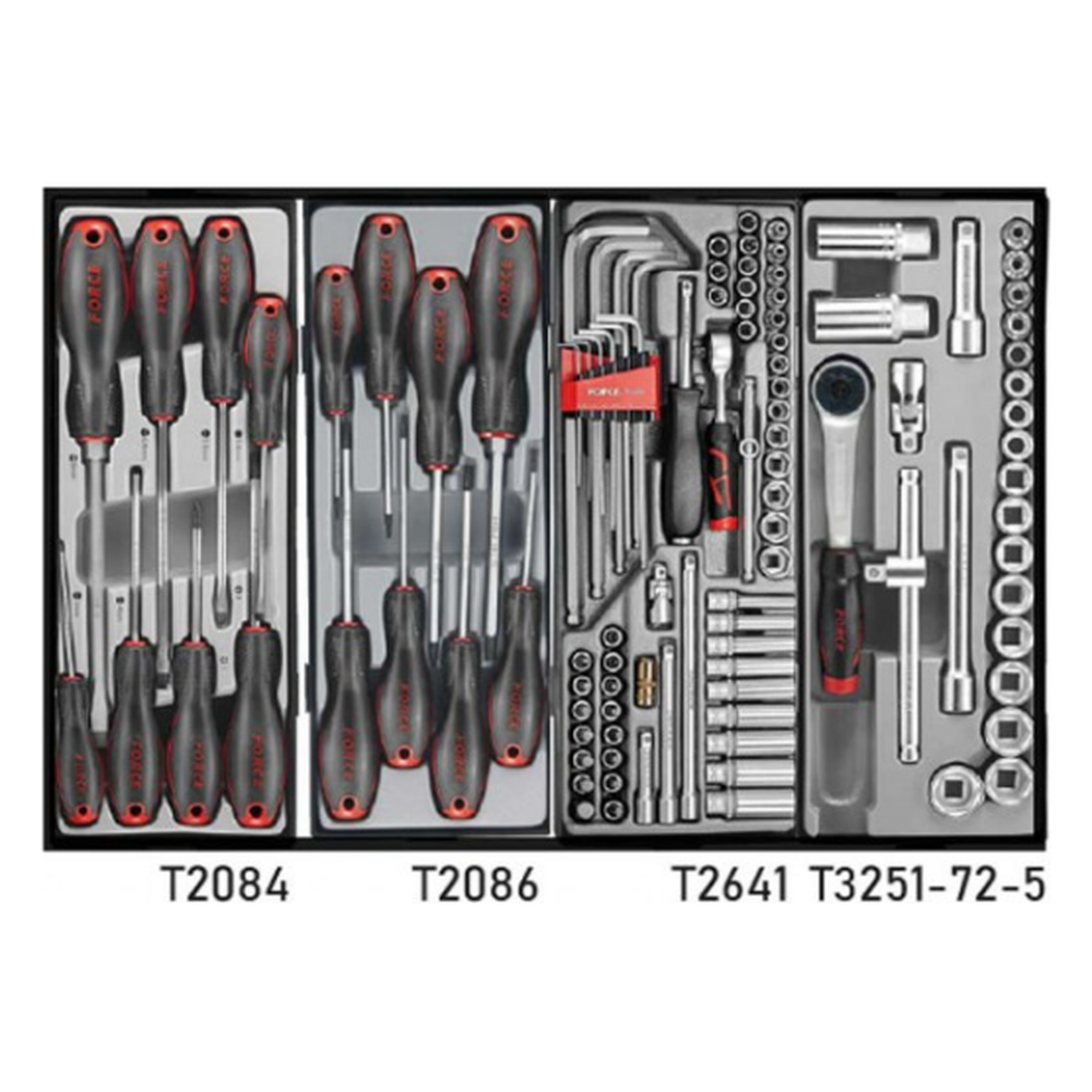 Red 8-drawer trolley with 219pc tools