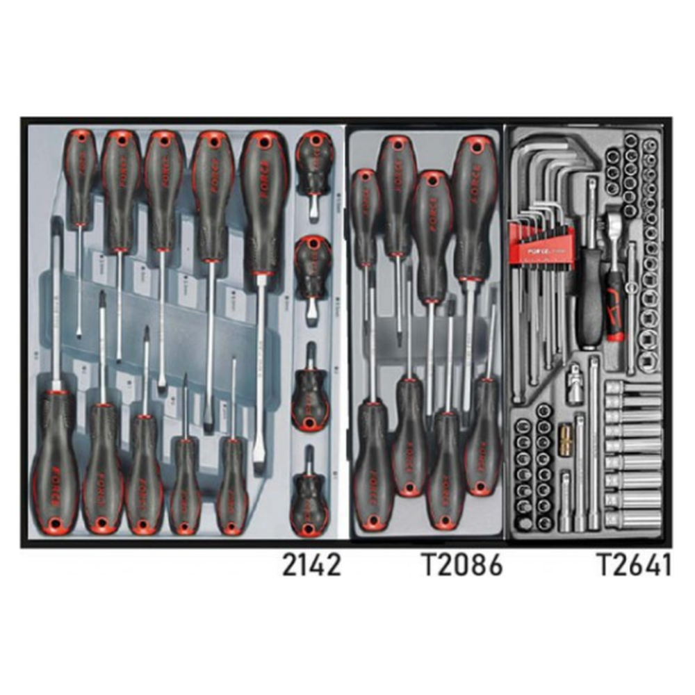 Red 8-drawer trolley with 245pc tools