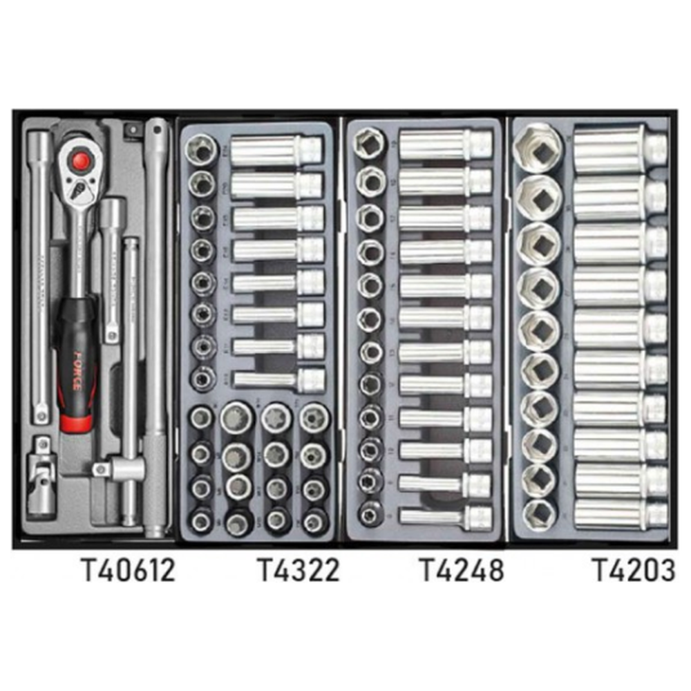 Red 8-drawer trolley with 376pc tools
