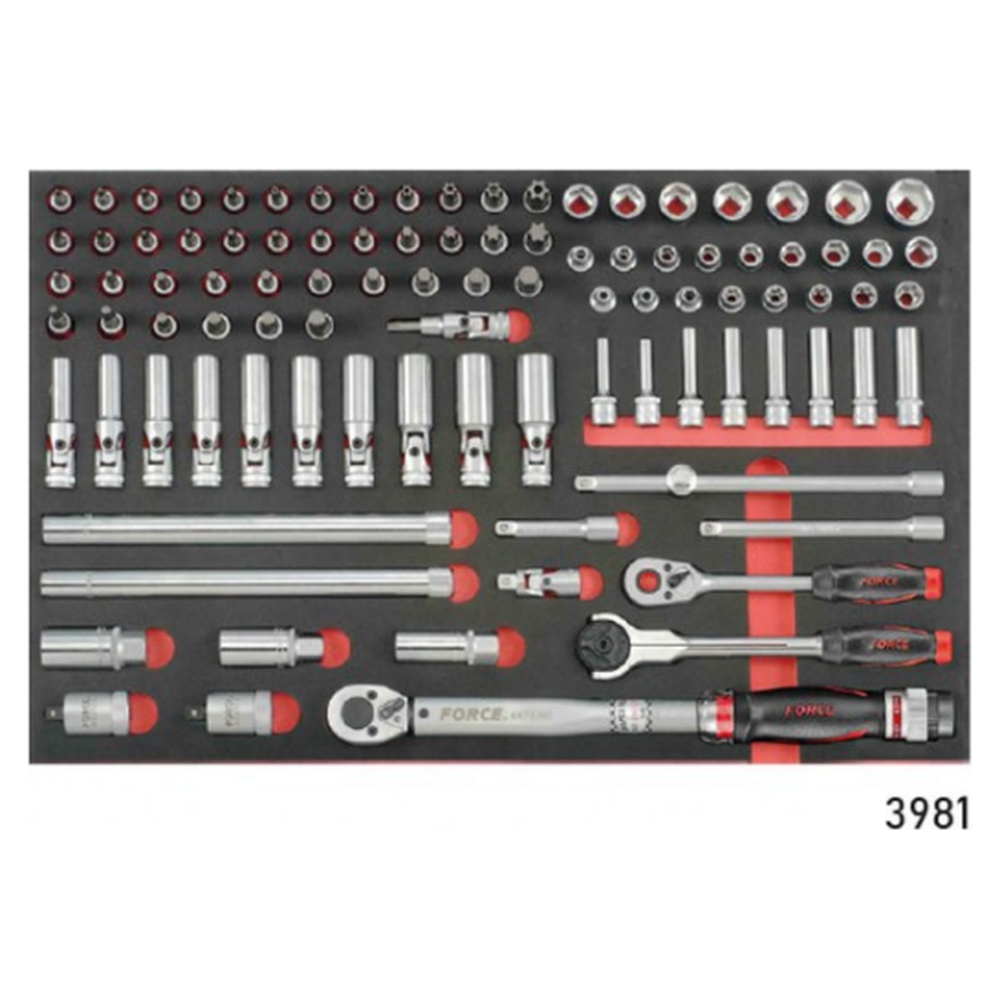 Red 8-drawer trolley with 405pc tools (EVA)