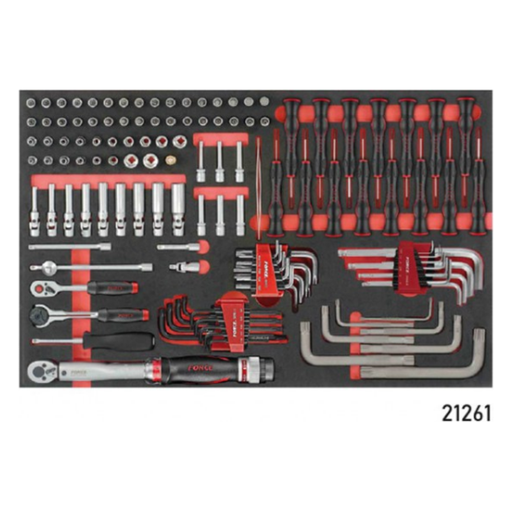 Red 8-drawer trolley with 405pc tools (EVA)