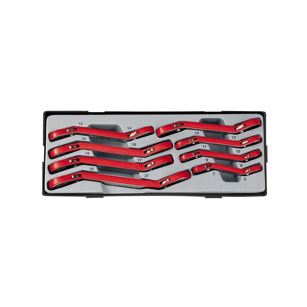 Ring-ratelsleutelset 8 delig (15° gebogen)