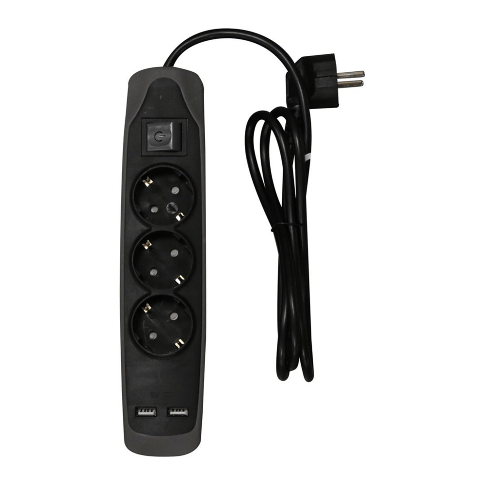 STEKKERDOOS 1,5 MTR 3-VOUDIG 2X USB