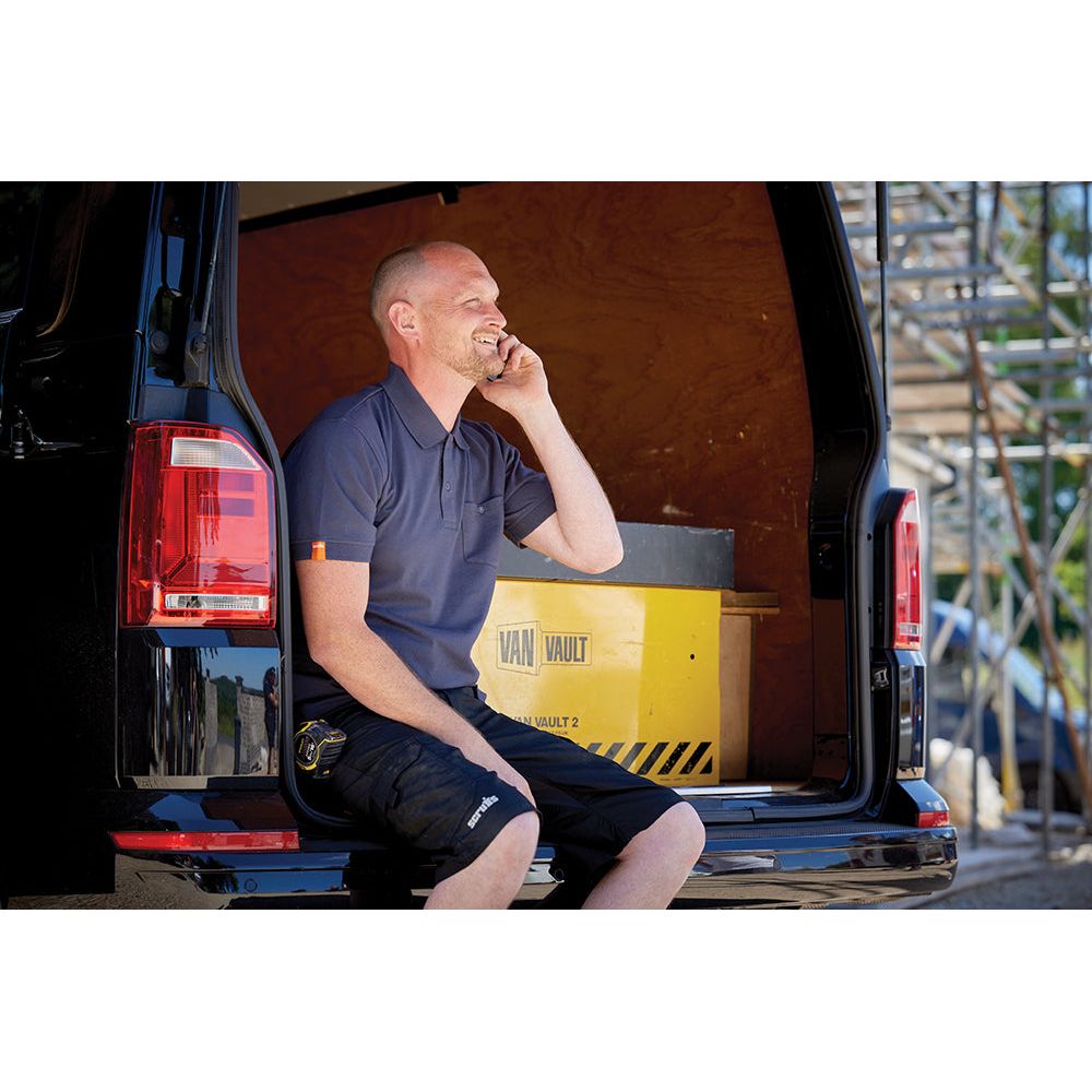 Scruffs - Eco Worker poloshirt, marineblauw Maat XL