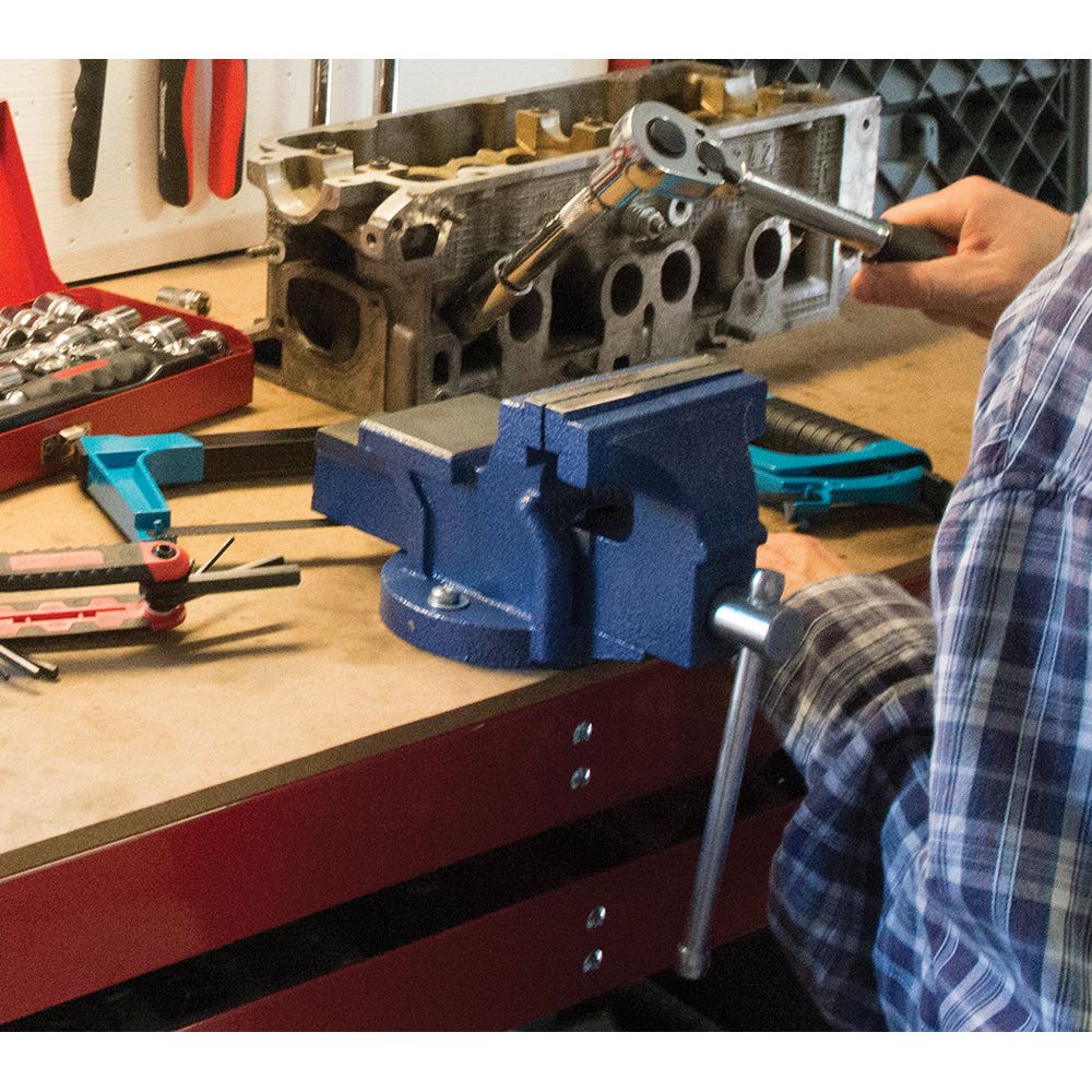 Silverline - Bankschroef, 100 mm (4") Kaak capaciteit 100 mm, 5 kg