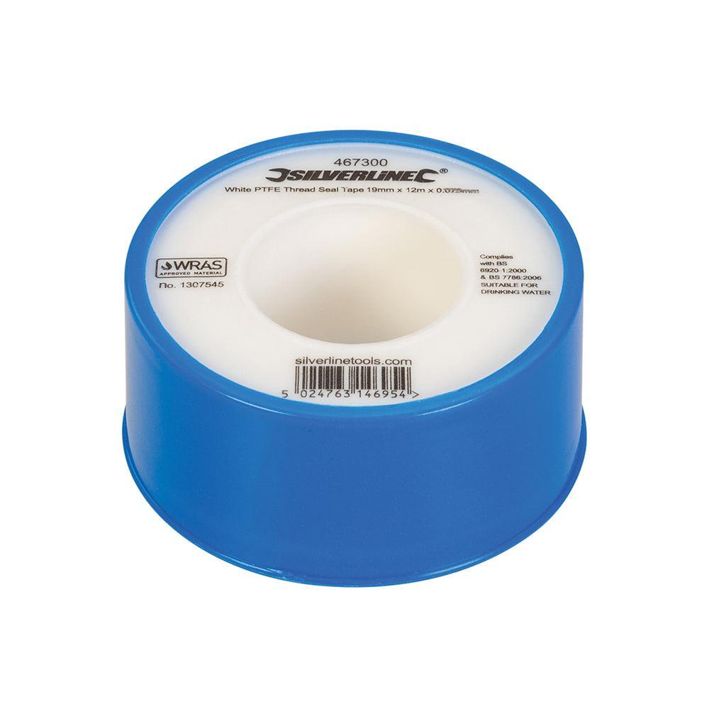 Silverline - Witte PTFE schroefdraad tape, 10 pk. 19 mm x 12 m