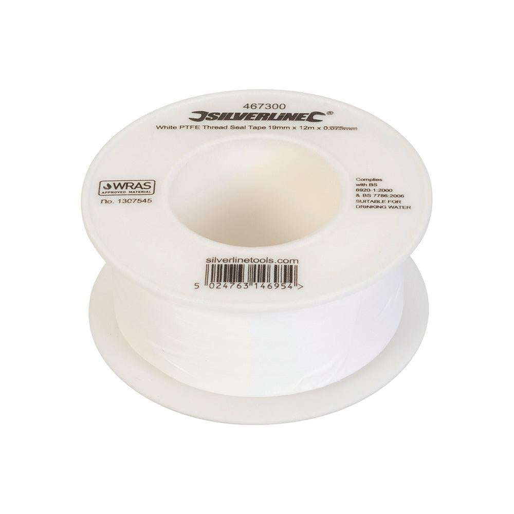Silverline - Witte PTFE schroefdraad tape, 10 pk. 19 mm x 12 m