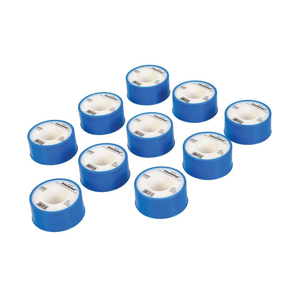 Silverline - Witte PTFE schroefdraad tape, 10 pk. 19 mm x 12 m