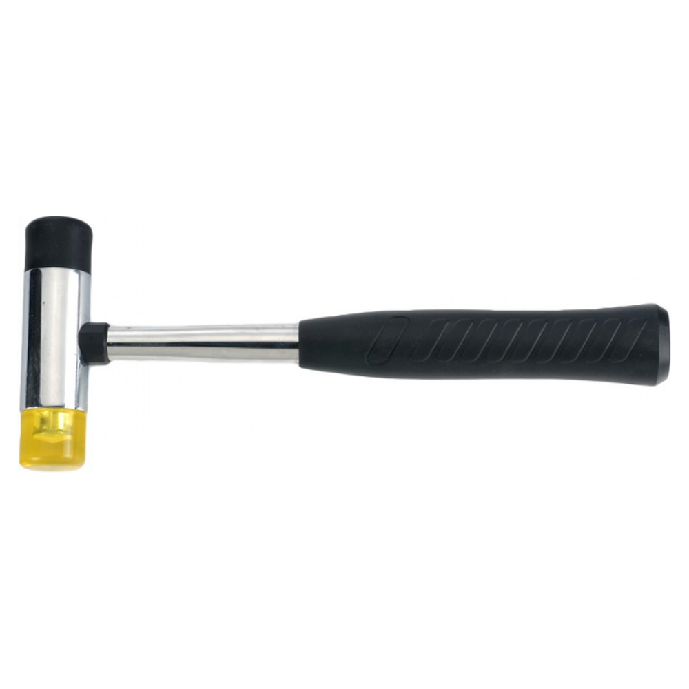 Uitdeukhamer met een rubber en kunststof dop