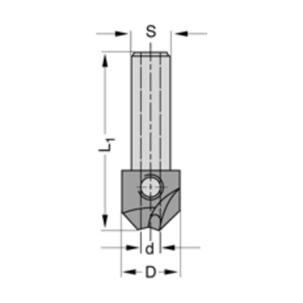 Verzinker 90° HS Z=2 Te gebruiken met cylindrische boren