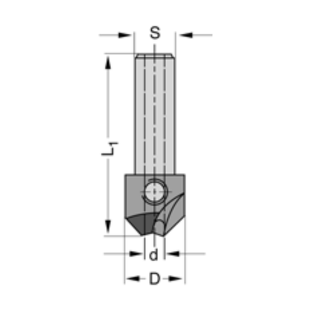 Verzinker 90° HW Z=2 Te gebruiken met cylindrische boren
