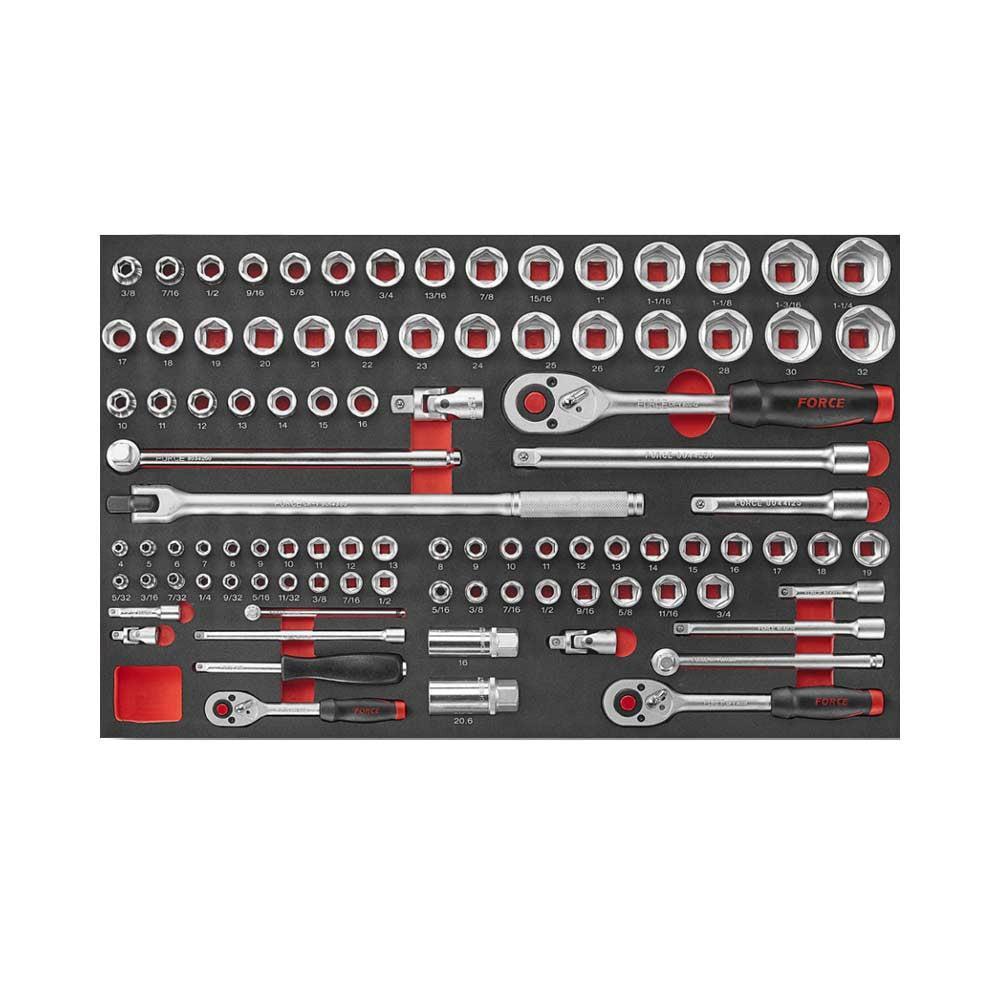 Zwarte Gereedschapswagen 8-lades met 208 delig gereedschap S&M (EVA)