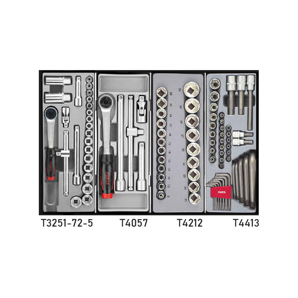 Zwarte Gereedschapswagen 8-lades met 245 delig gereedschap