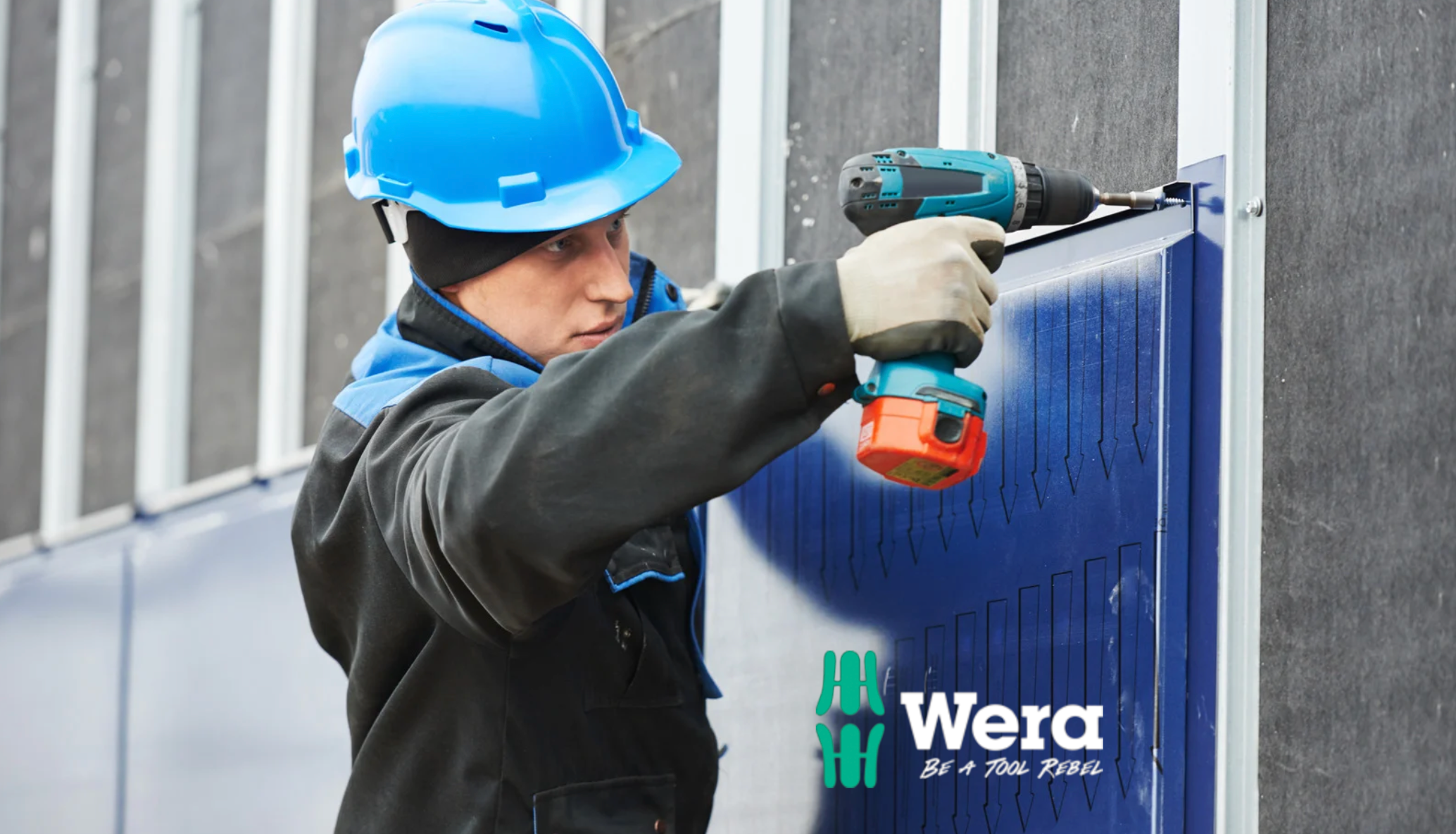 Monteur met WERA boormachine aan het werk | WERA gereedschap