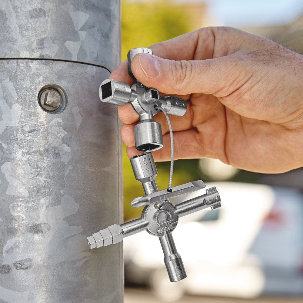 KNIPEX 00 11 01 TwinKey® Schakelkastsleutel voor alle standaard schakelkasten en afsluitsystemen 92-3