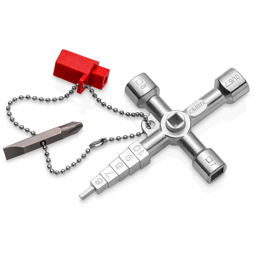 KNIPEX 00 11 04 Profi-Key voor alle standaard afsluitsystemen 90 mm (zelfbedieningskaart/blister)-0