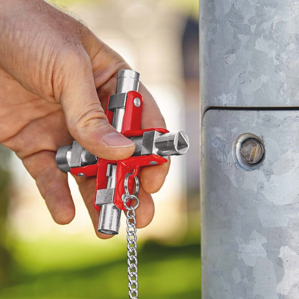 KNIPEX 00 11 06 Universele sleutel voor alle standaard schakelkasten en afsluitsystemen 90 mm (zelfb-4