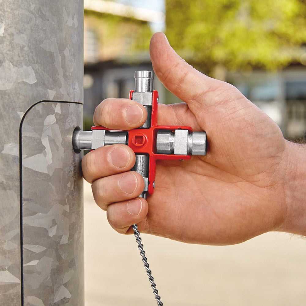 KNIPEX 00 11 06 Universele sleutel voor alle standaard schakelkasten en afsluitsystemen 90 mm (zelfb-6