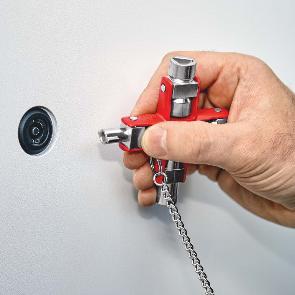 KNIPEX 00 11 06 Universele sleutel voor alle standaard schakelkasten en afsluitsystemen 90 mm (zelfb-8
