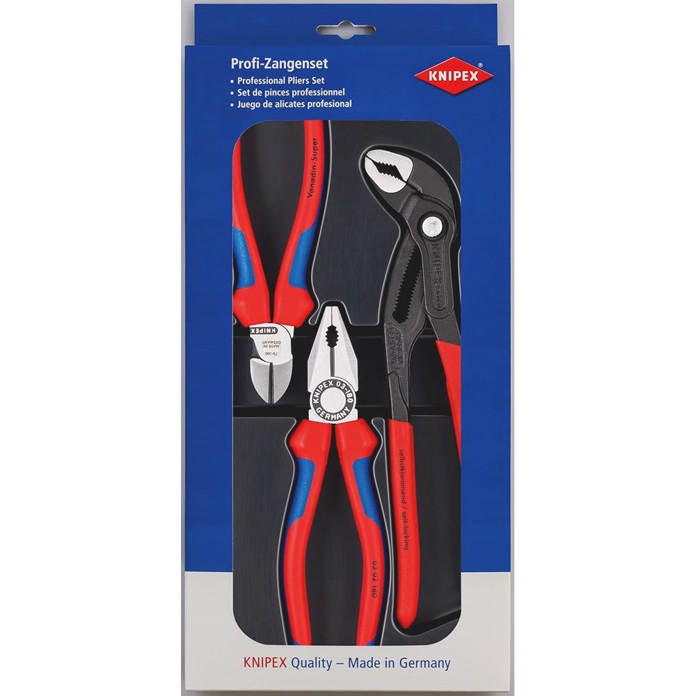 KNIPEX 00 20 09 V01 Bestseller-set 1 x 03 02 180, 1 x 70 02 160, 1 x 87 01 250 (zelfbedieningskaart-0