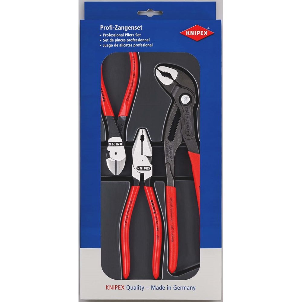 KNIPEX 00 20 10 Kracht-set 1x 02 01 180, 1x 87 01 250, 1x 74 01 160-0