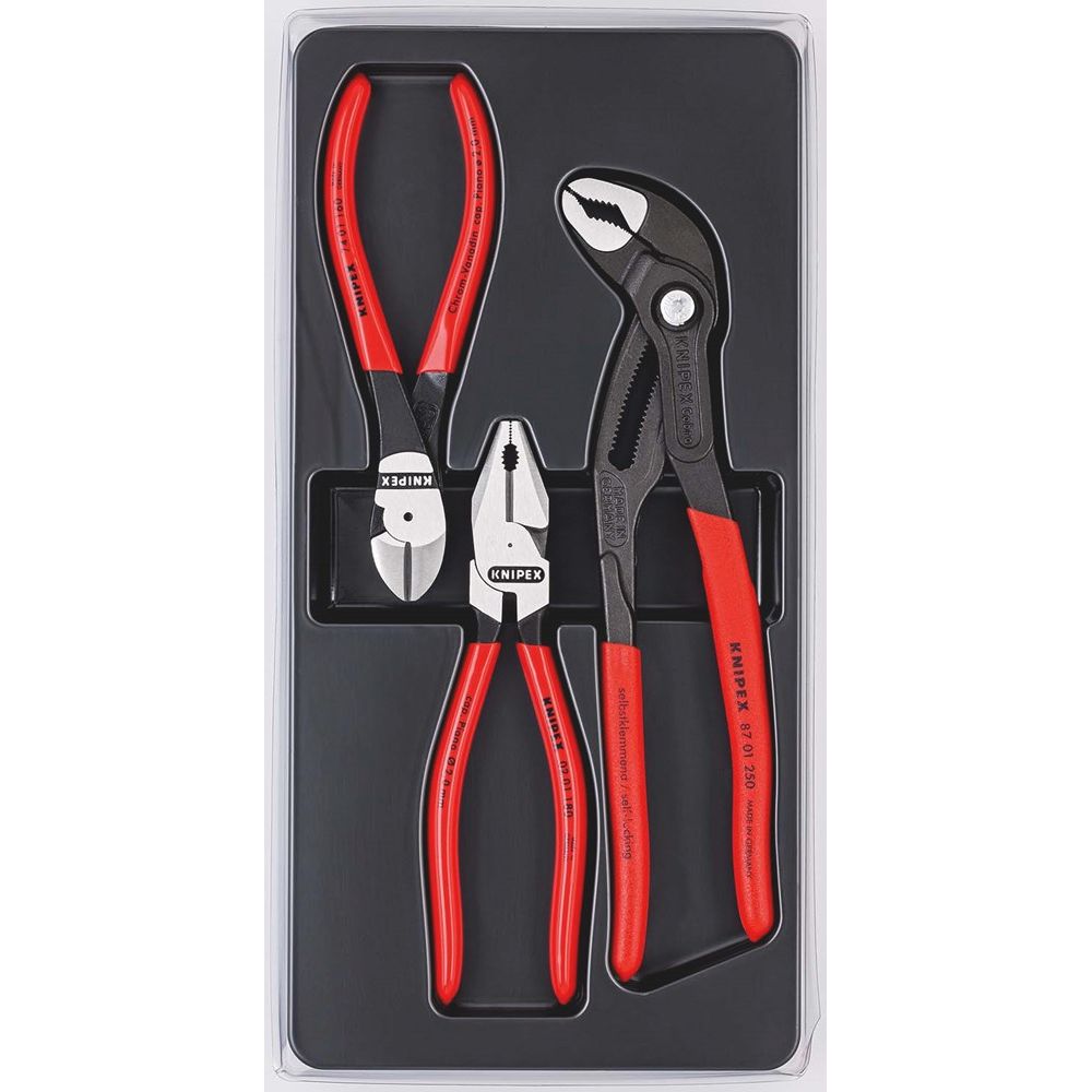 KNIPEX 00 20 10 Kracht-set 1x 02 01 180, 1x 87 01 250, 1x 74 01 160-2