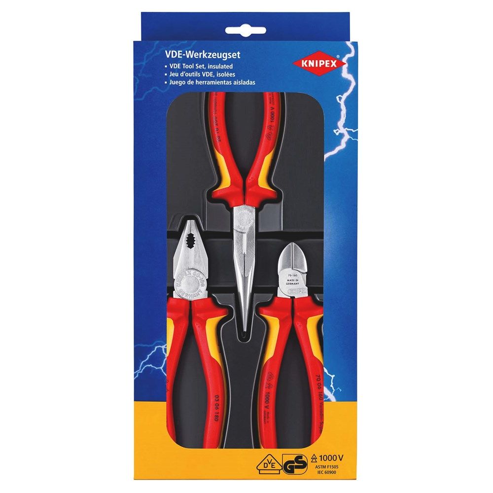 KNIPEX 00 20 12 Elektro-set 1 x 87 01 150, 1 x 87 01 250, 1 x 87 01 300 (zelfbedieningskaart/bliste-0