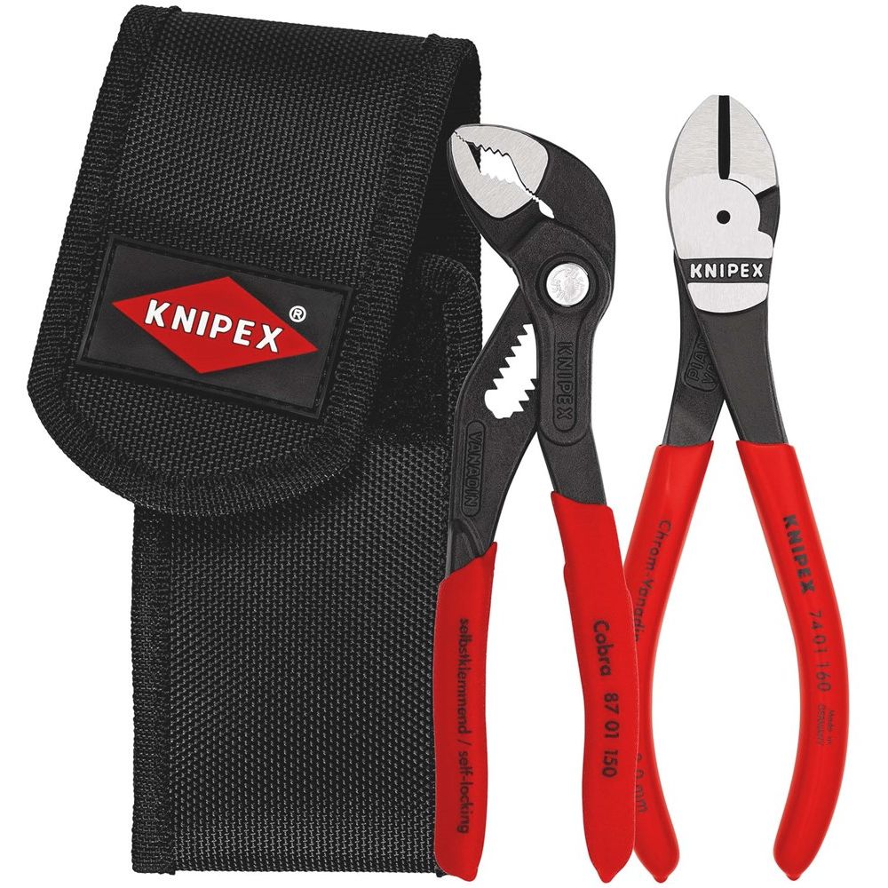 KNIPEX 00 20 72 V02 Mini-tangenset in gereedschapsriemtas 1 x 87 01 150, 1 x 74 01 160 (zelfbedienin-1