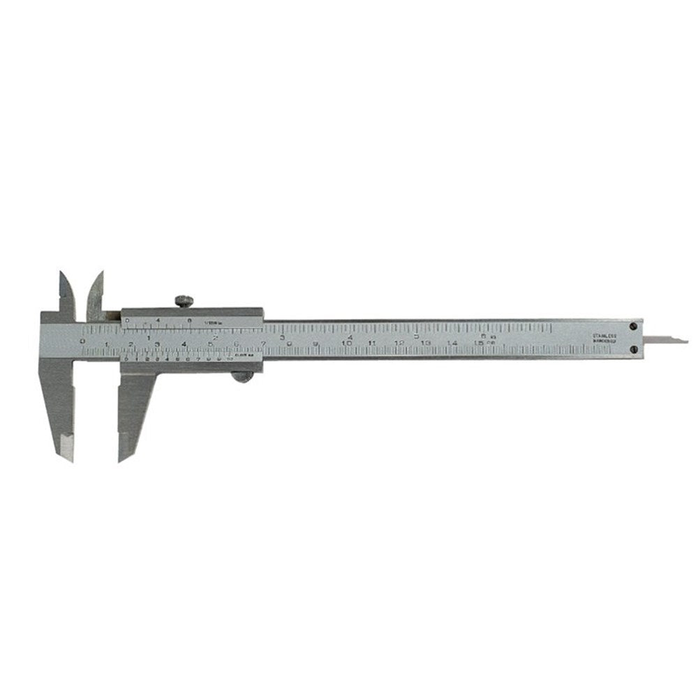 Schuifmaat RVS 150x40mm met vastzet- schroef en ronde dieptemaat in etui-0