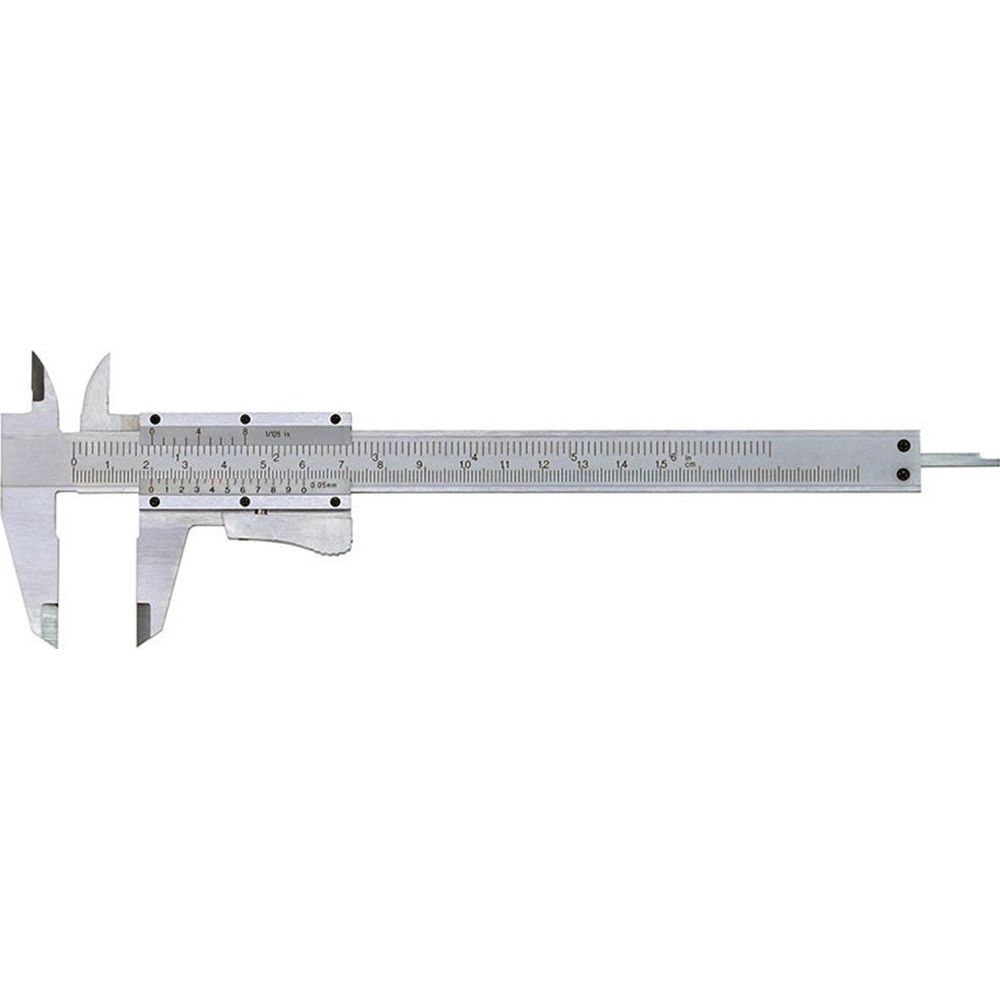 Schuifmaat "ECONOMY" WS 200x50mm met momentblokkering, mat verchroomd in etui-1