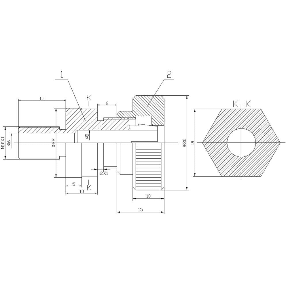Adapter voor meetklok M10x1/M14x1,25mm-2