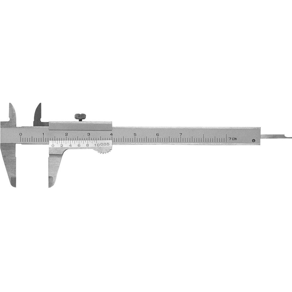 Schuifmaat RVS klein 70x25mm met vast- zetschroef in etui 0,002"-0
