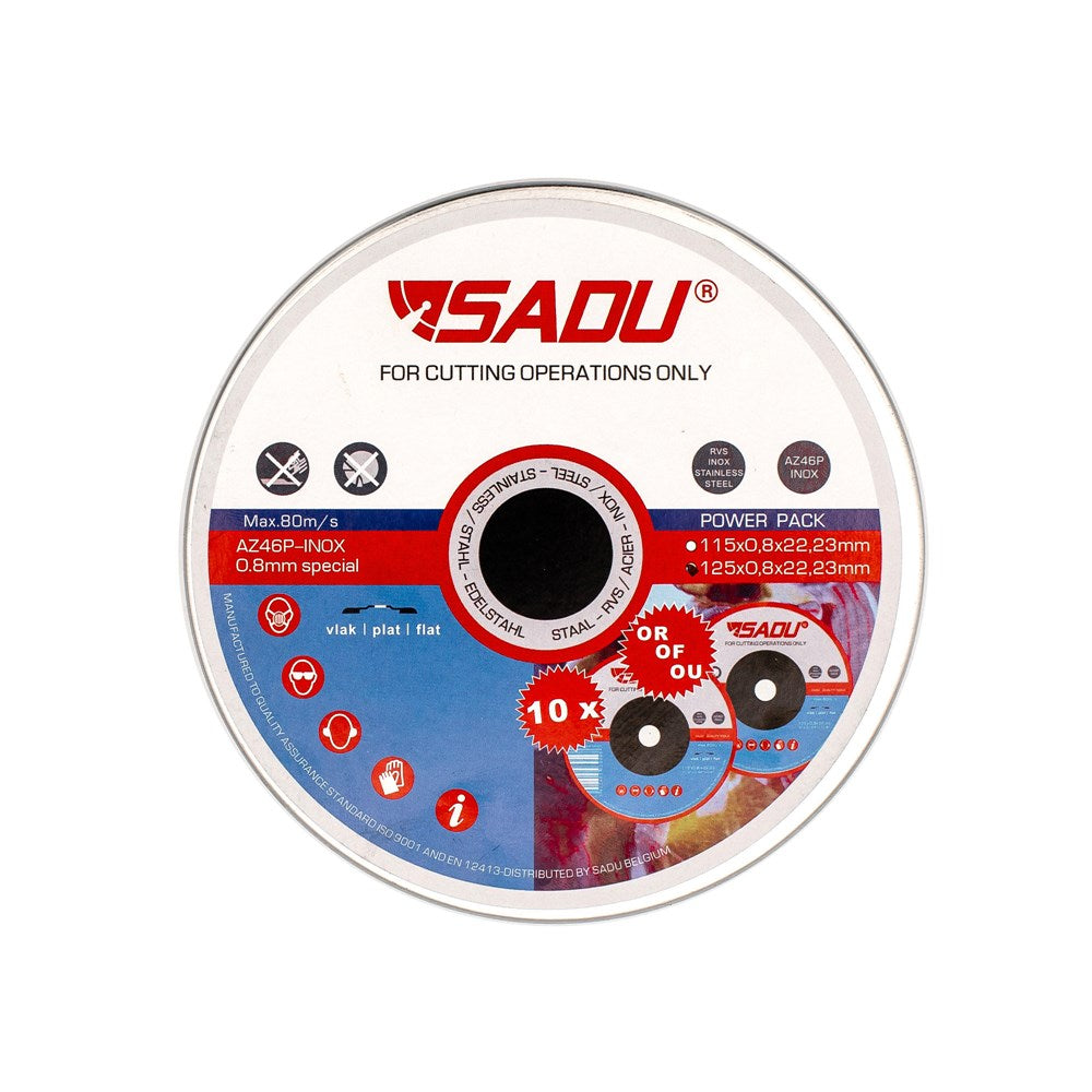 Doorslijpschijf 125x1,6x22mm RVS Vlak A46T-0