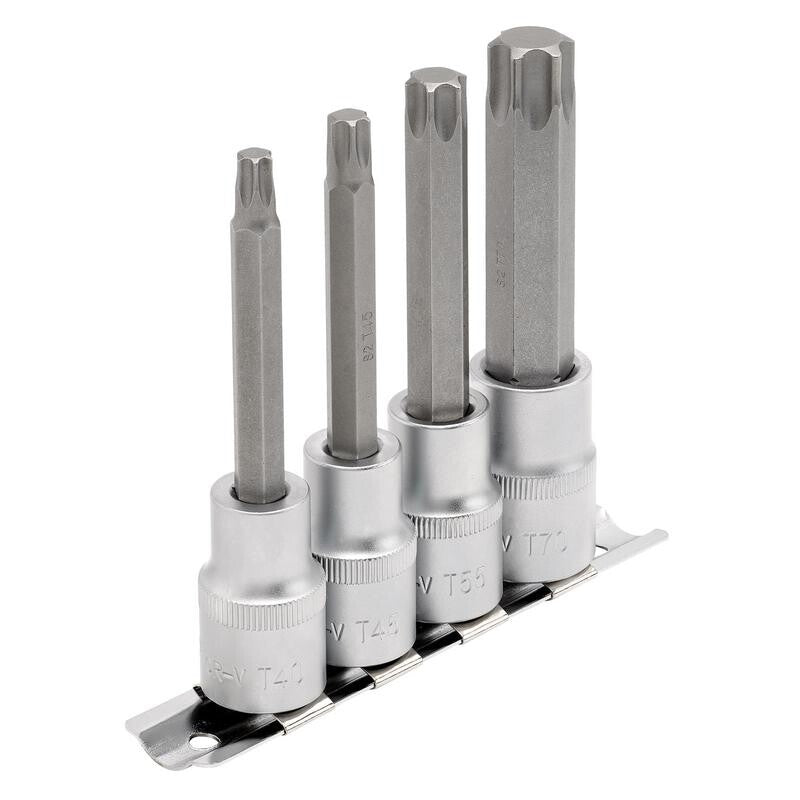1/2" Doppenrail Torx lang, 4-delige