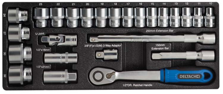 1/2" Doppenset, 25-delig, M-module