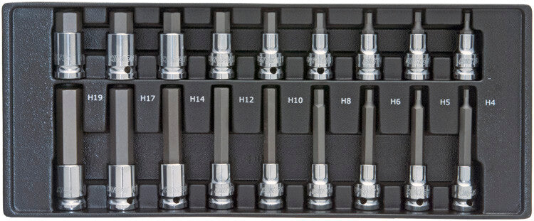 1/2" Doppenset inbus, 18-delig, M-module