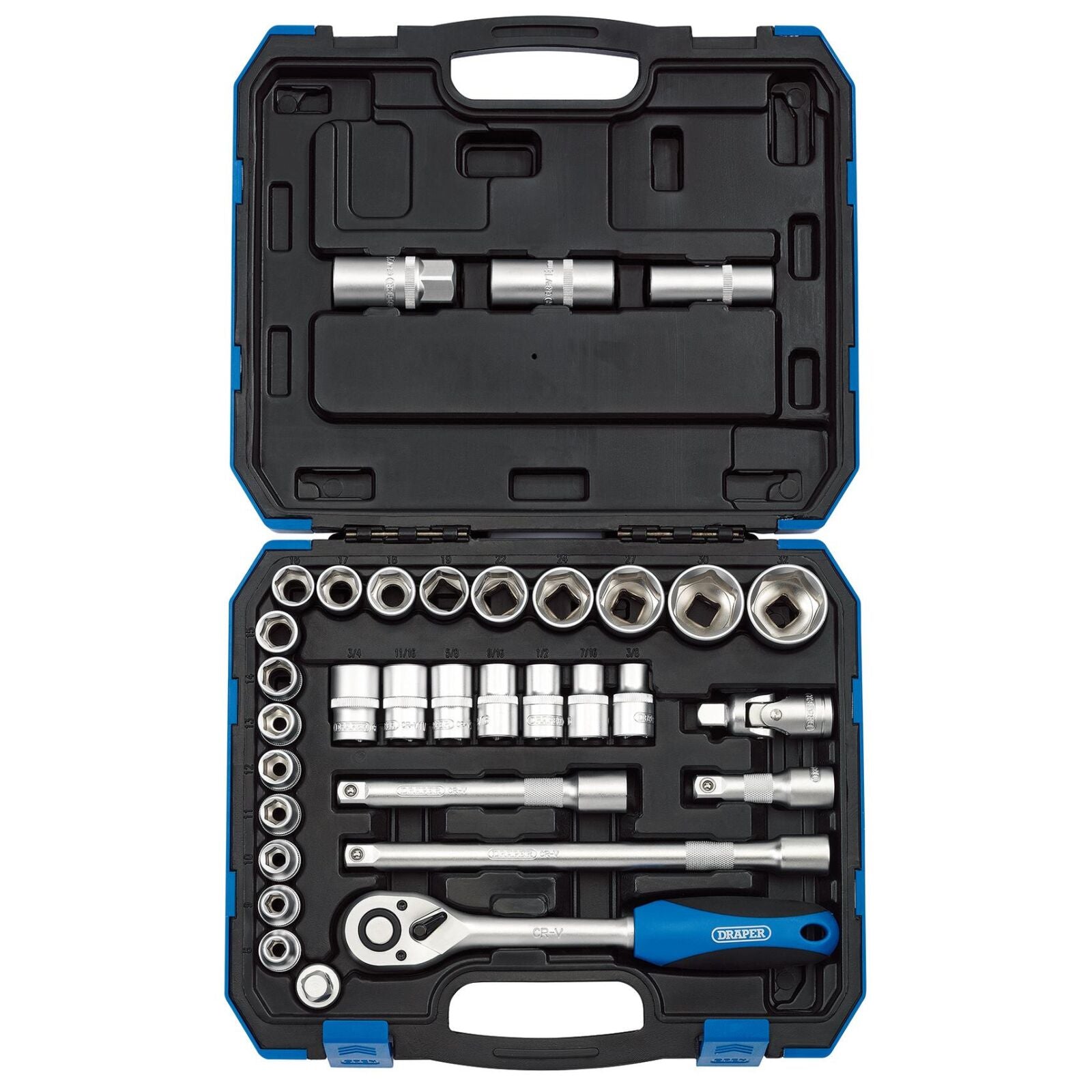 1/2" Doppenset INCH + metrisch, 33dlg