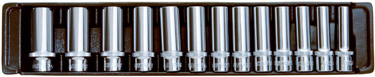 1/2" Doppenset lang 6 kant, 13-delig, S-module