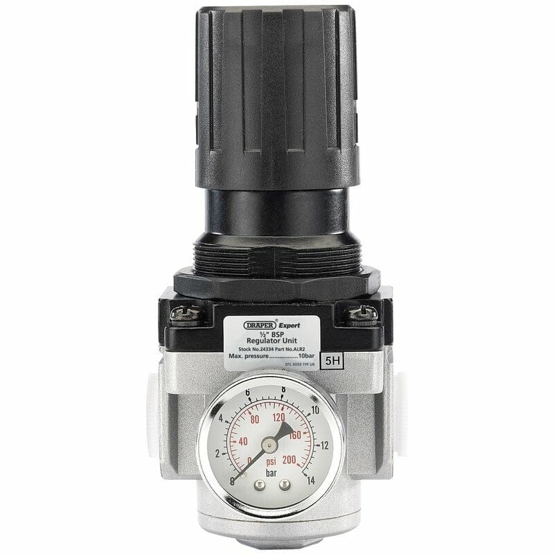 1/2" Drukregelaar met Manometer – nauwkeurige luchtdrukregeling-Draper Tools-MZS Gereedschap