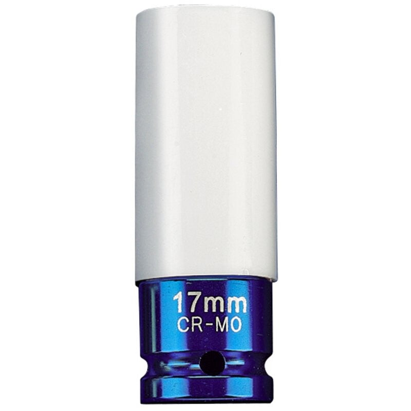 1/2" Krachtdop 17mm, lang dunwandig (blauw)