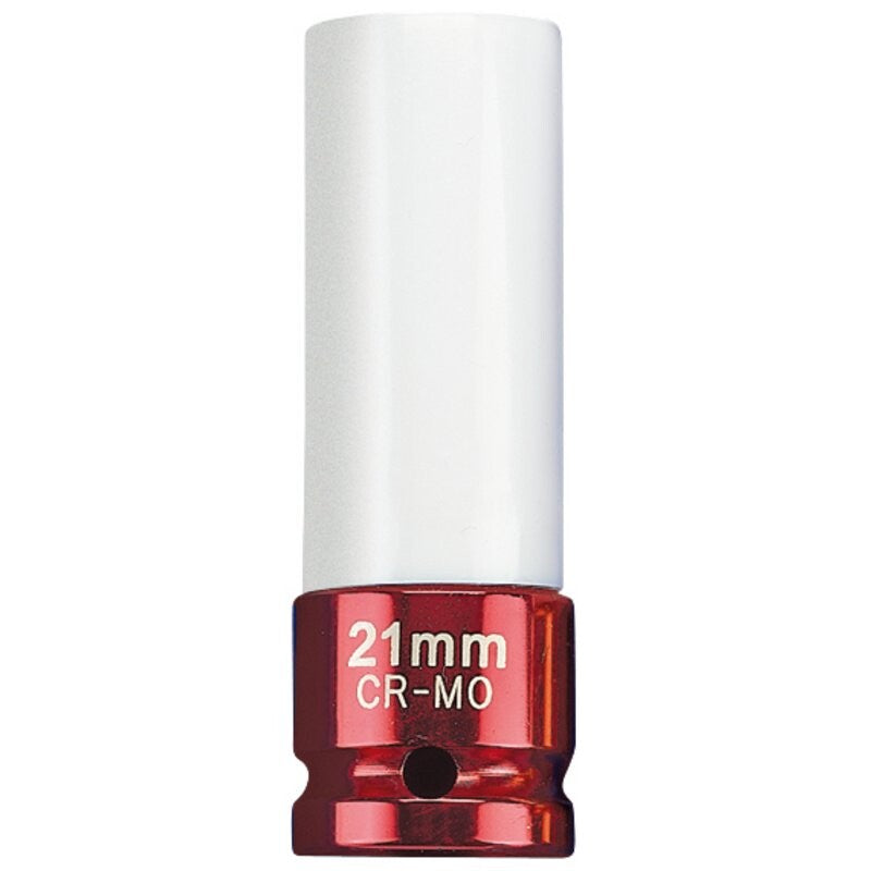 1/2" Krachtdop 21mm, lang dunwandig (rood)