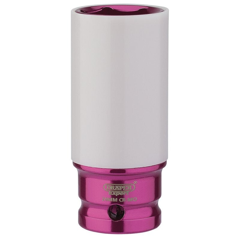 1/2" Krachtdop 24mm, lang dunwandig (roze)